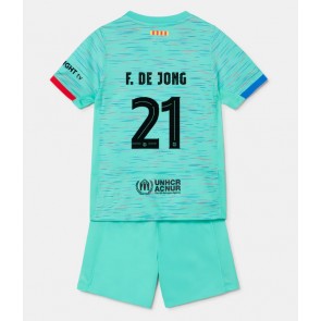 Barcelona Frenkie de Jong #21 Rezervni Dres za Dječji 2023-24 Kratak Rukavima (+ kratke hlače)